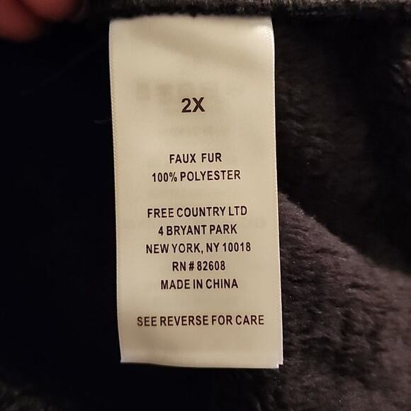 Free Country butter pile super soft Cozy black jacket Women's plus size 2X neW! - Picture 10 of 13